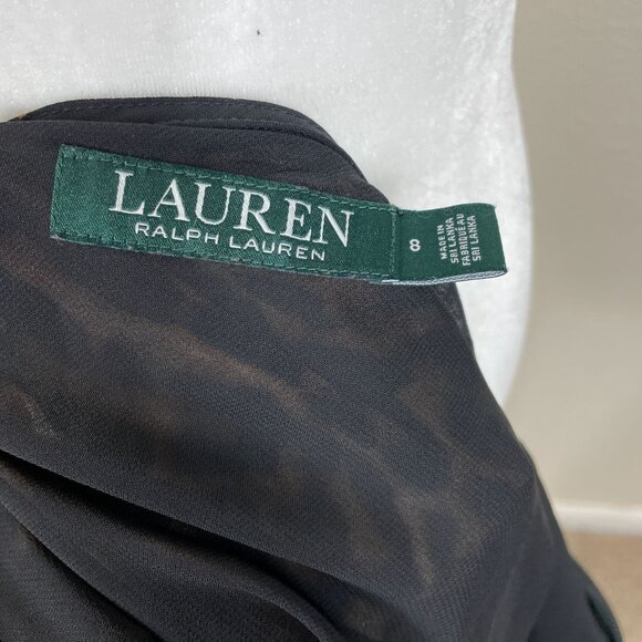 Lauren Ralph Lauren Leopard Animal Print A Line Skirt Zipper Closure Size 8 - Picture 6 of 9